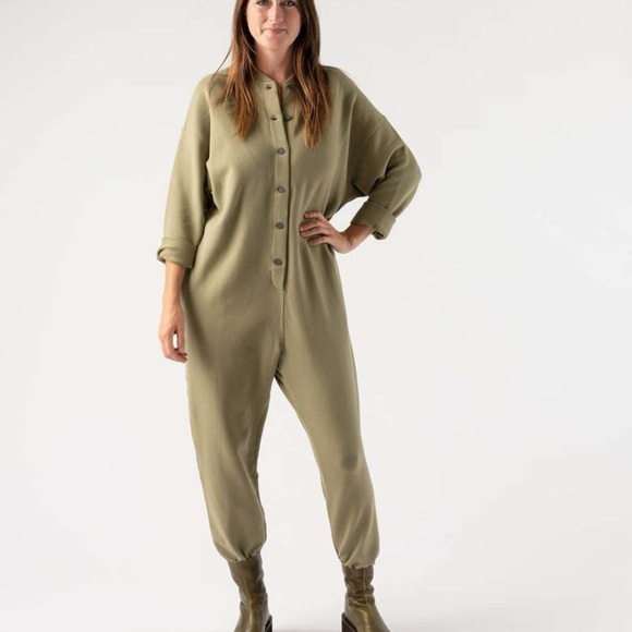 Mara Hoffman Sabina Jumpsuit in Army Green - Picture 1 of 8